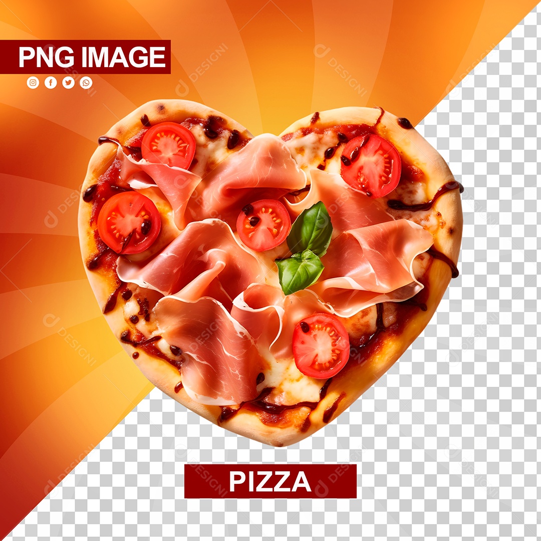 Pizza Com Formato De Coração PSD