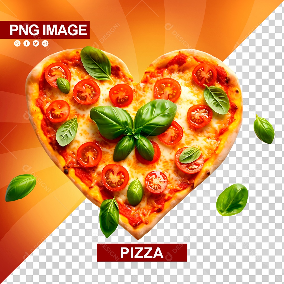 Pizza Com Formato De Coração PSD