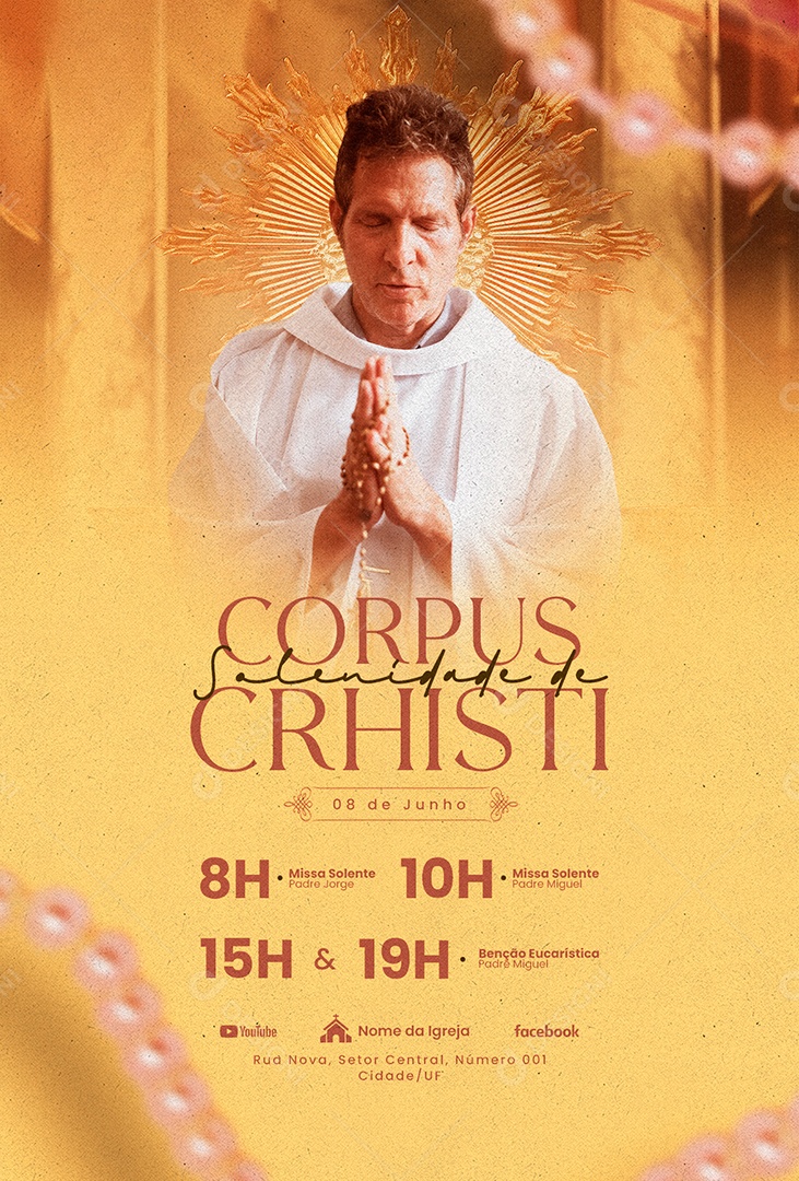 Selenidade De Corpus Christi Social media PSD Editável