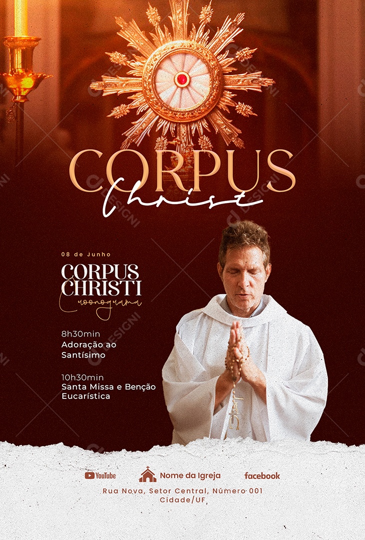 Cronograma Adoração Ao Santísimo Corpus Christi Social PSD Editável