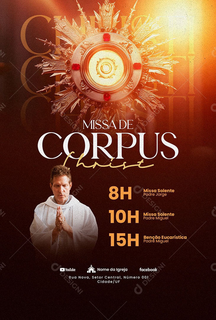 Missa De Corpus Christi Social Media PSD Editável