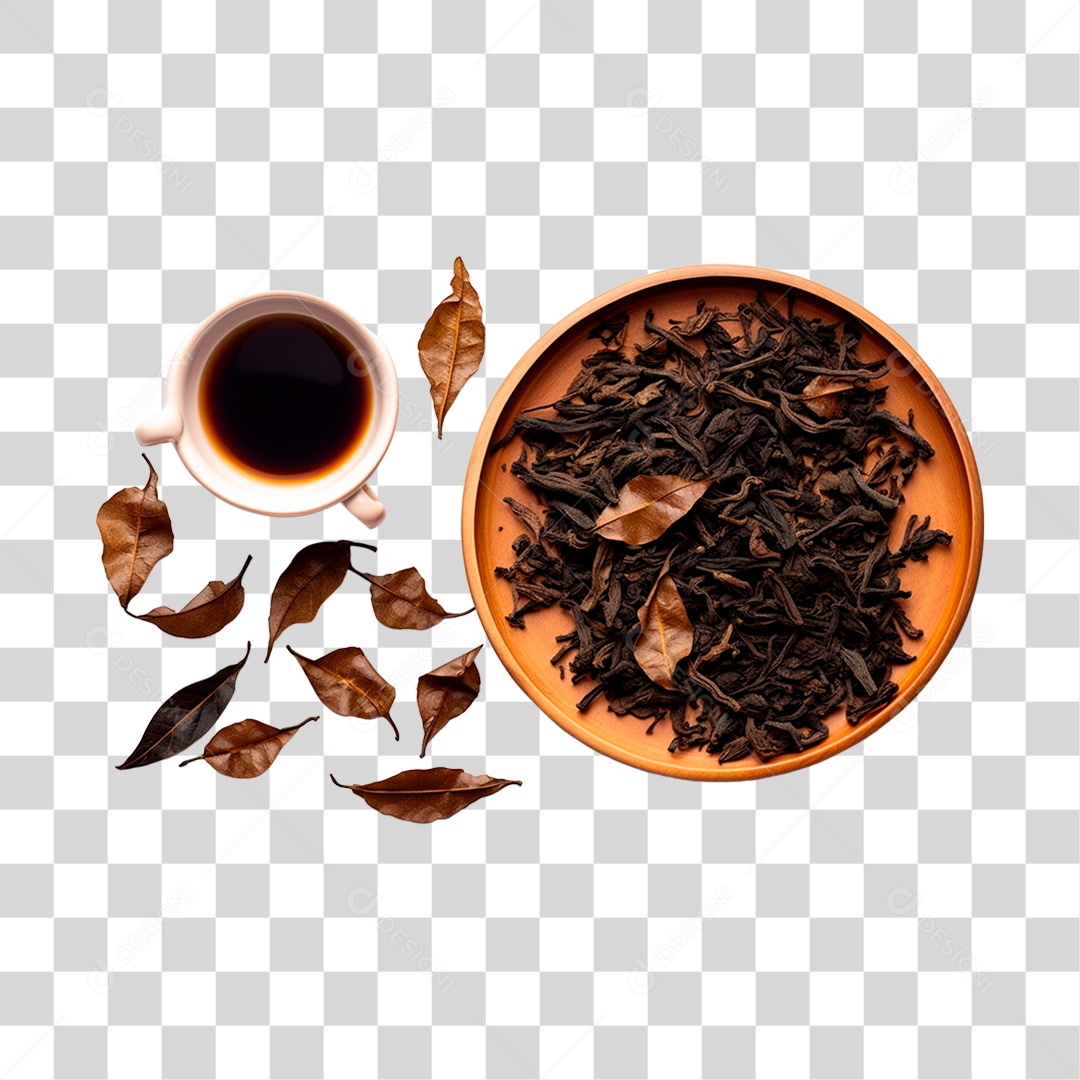 Chá preto sobre xícaras PNG Transparente