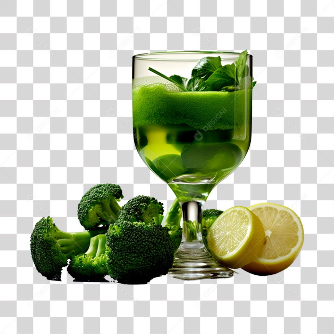 Copo de suco com fruta e legumes PNG Transparente