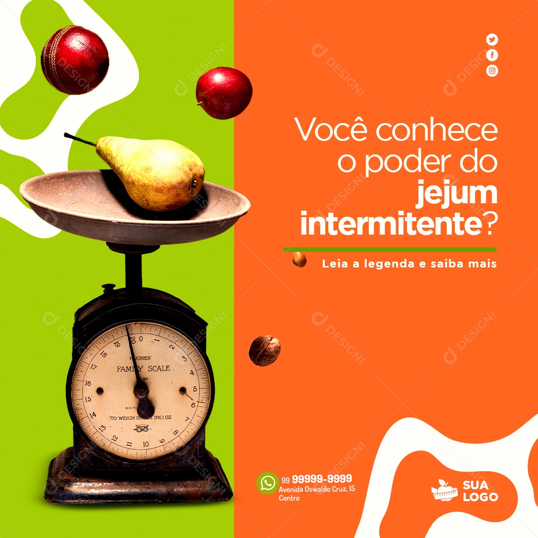 Você Conhece o Poder do Jejum Social Media PSD Editável
