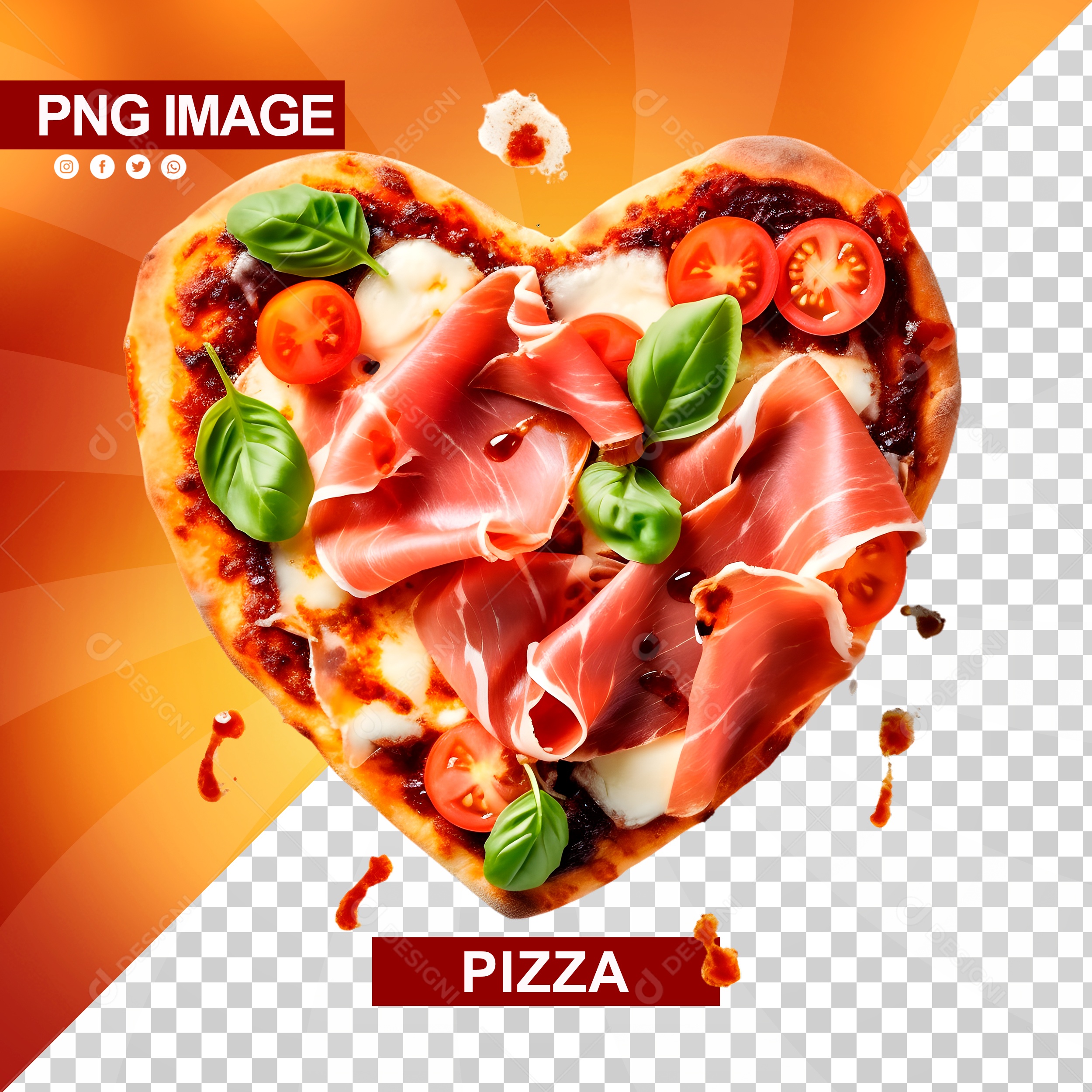 Deliciosa Pizza Com Formato De Coração PSD