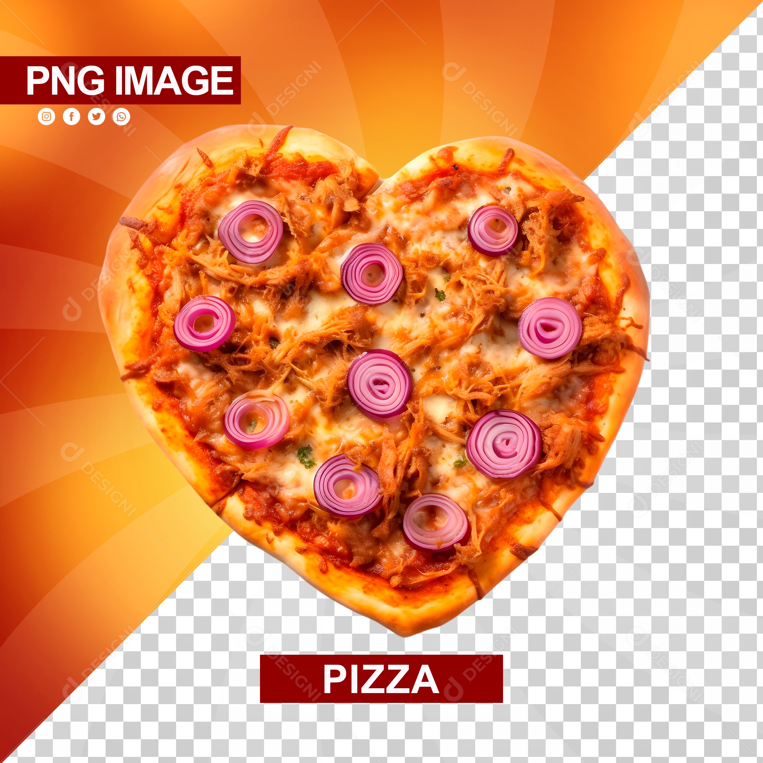 Pizza Deliciosa Formato De Coração PSD