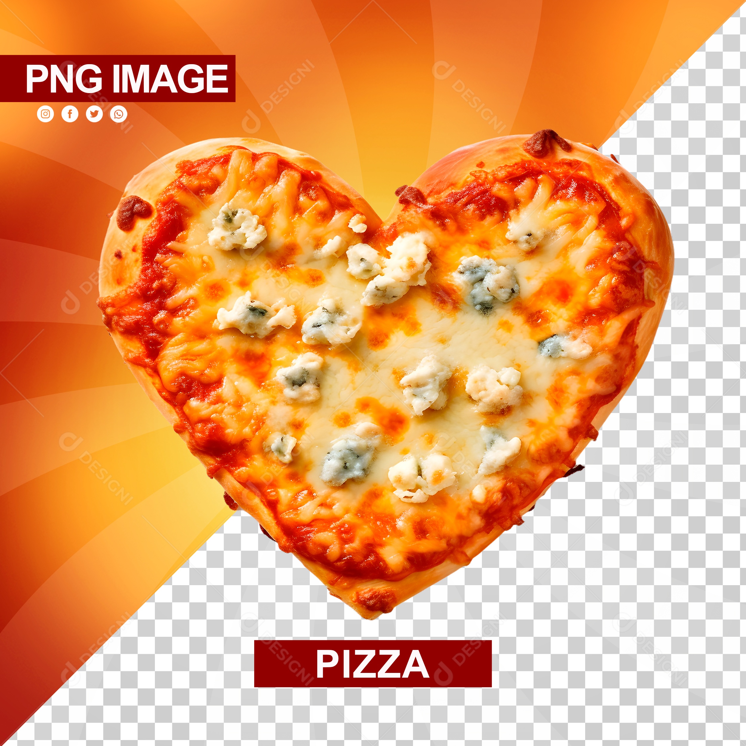 Pizza Deliciosa Formato De Coração PSD