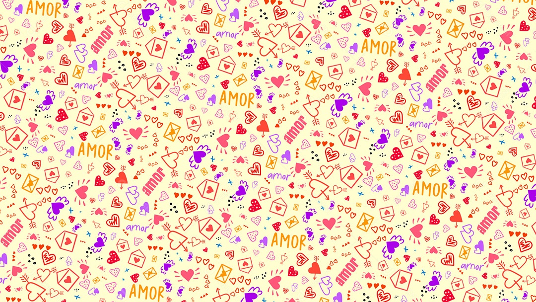 Pattern Padrões Geométricos Textos Do Dia Dos Namorados Amor Em Fundo Rosa Vetor AI + PAT