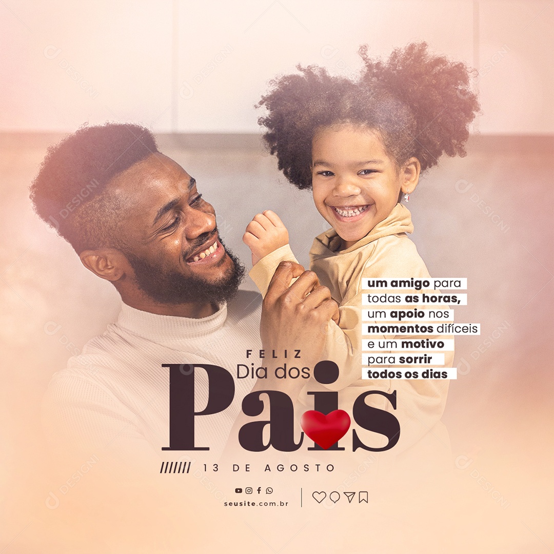 Um Amigo Para Todas As Horas Feliz Dia Dos Pais Social Media PSD Editável