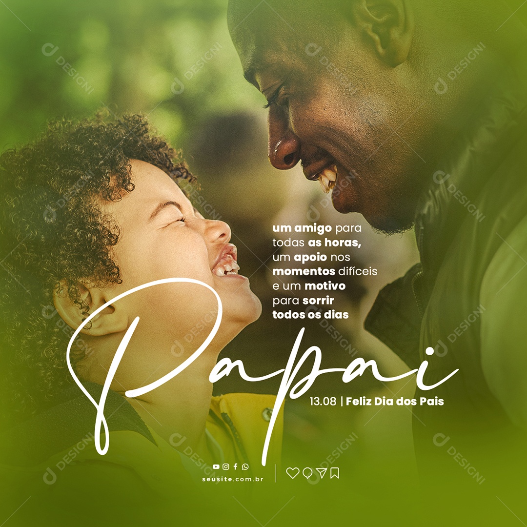 Um Amigo Para Todas As Horas Feliz Dia Dos Pais Social Media PSD Editável