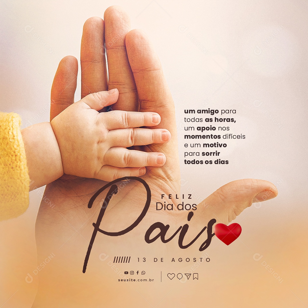 Um Amigo Para Todas As Horas Feliz Dia Dos Pais Social Media PSD Editável