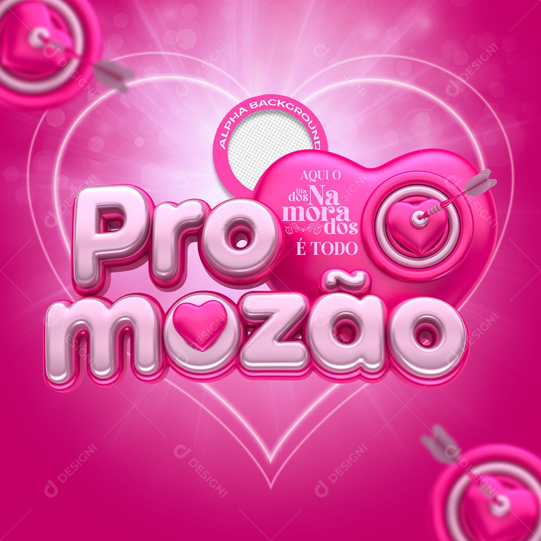 Feliz Dia dos Namorados Pro Mozão Social Media PSD Editável