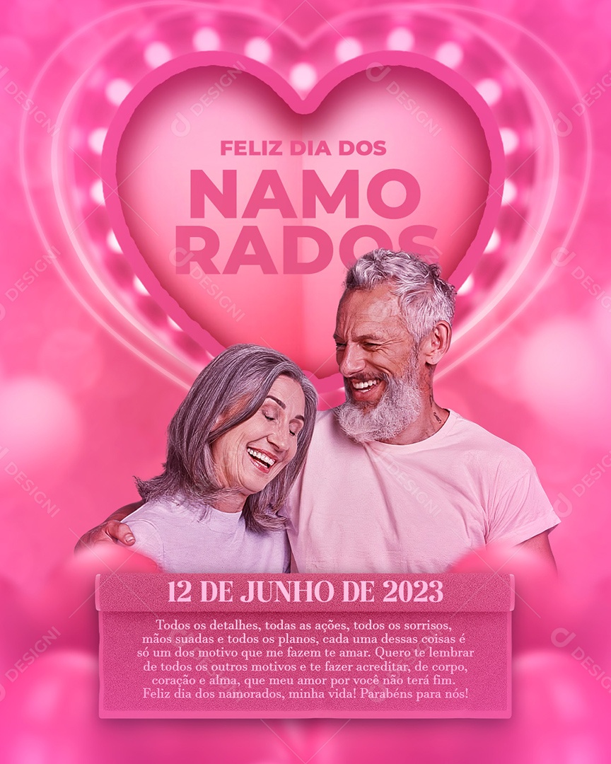 Feliz Dia dos Namorados Social Media PSD Editável