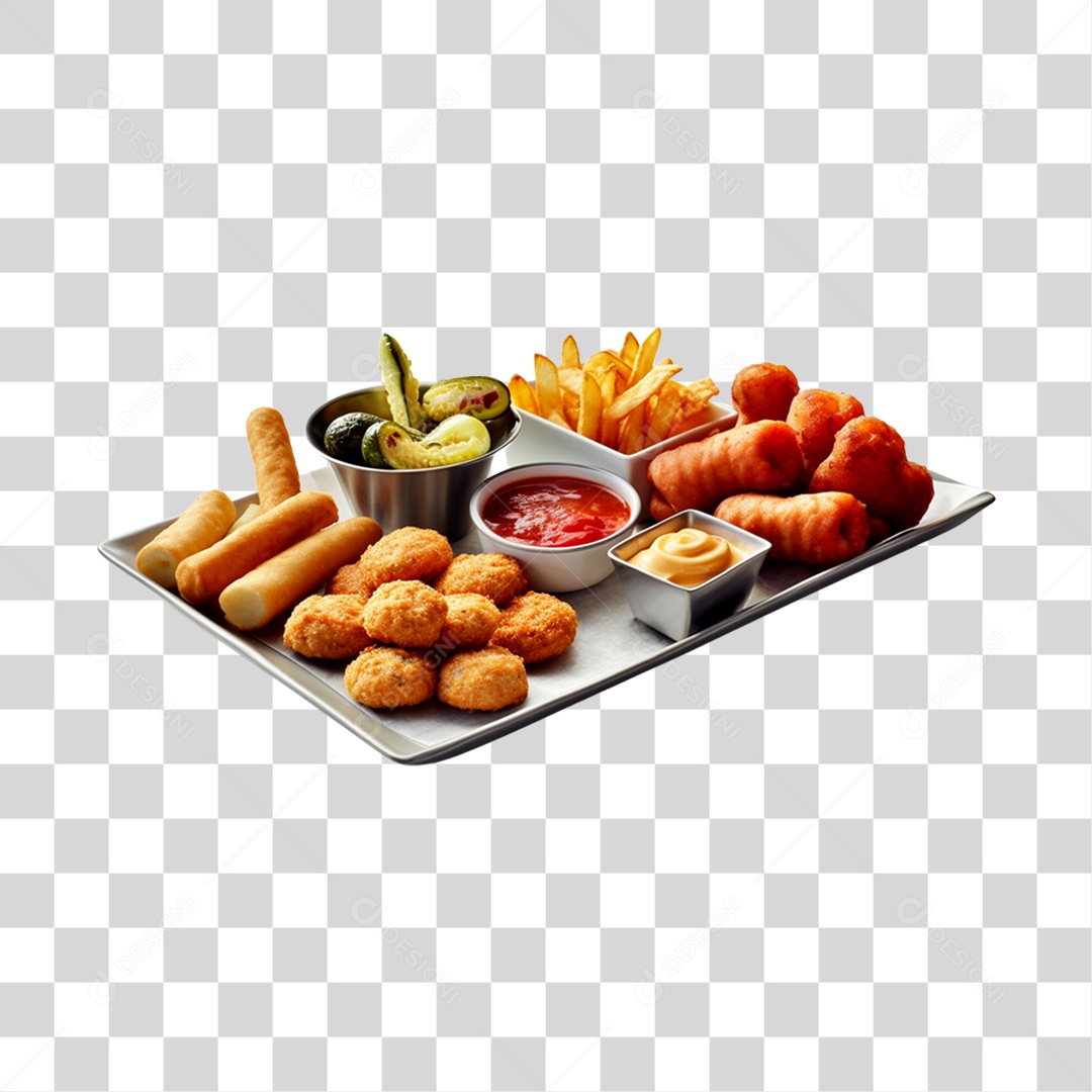 Fritas sobre tábua de madeira PNG Transparente