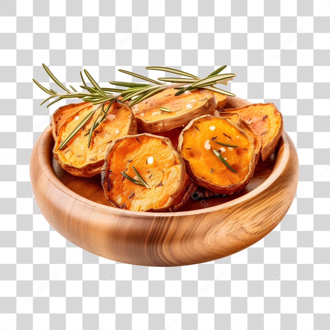 Cunhas da batata Comida sobre tabua de madeira