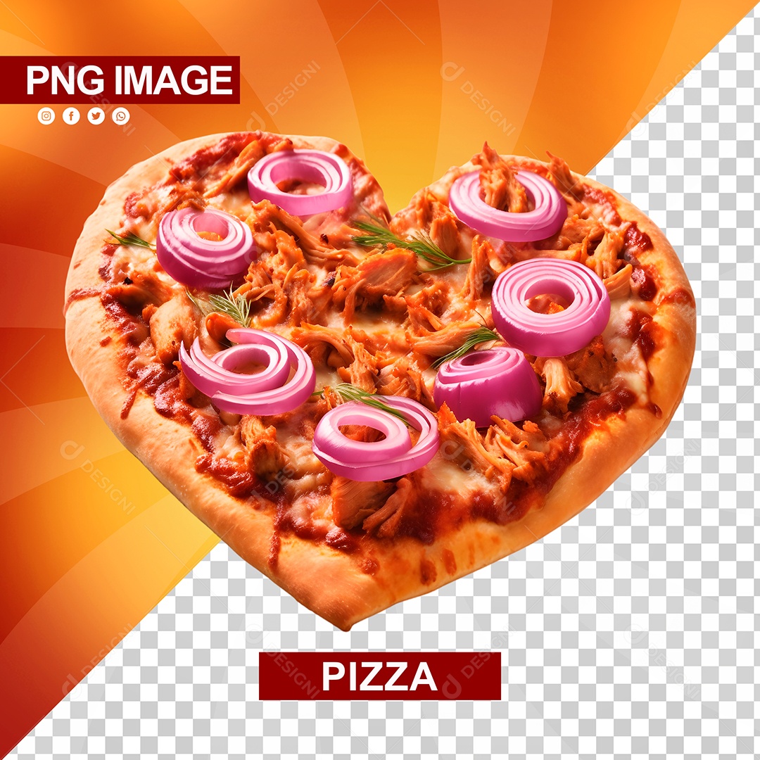 Pizza Deliciosa Formato De Coração PSD