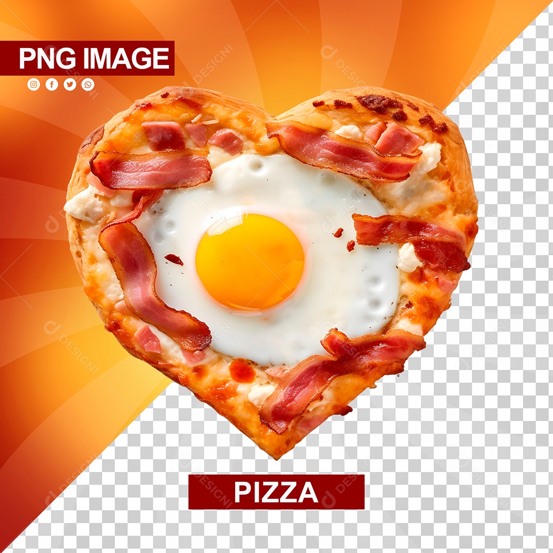 Mini Pizza Com Formato De Coração PSD