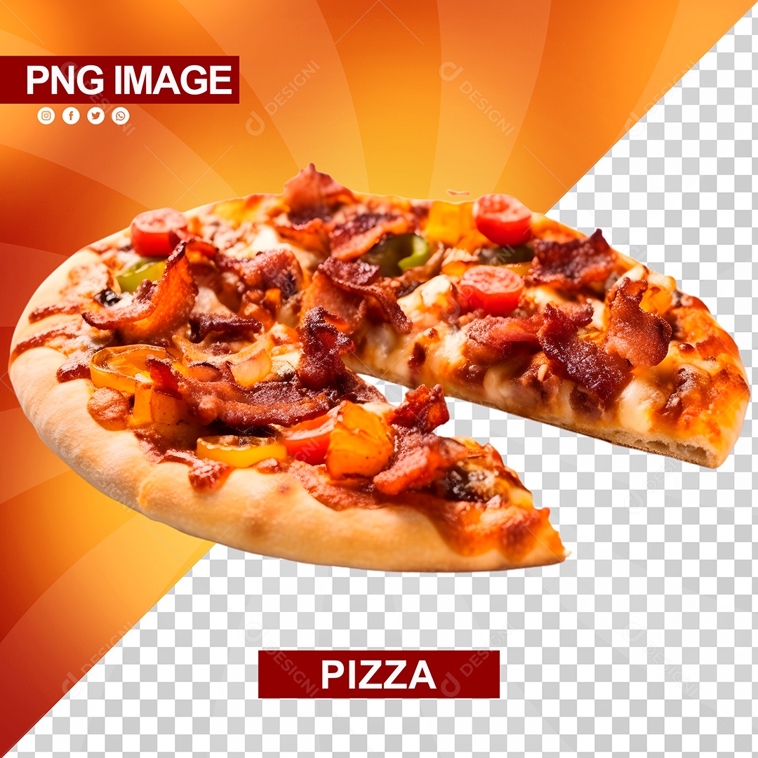Pizza Saborosa Sem Uma Fatia PSD