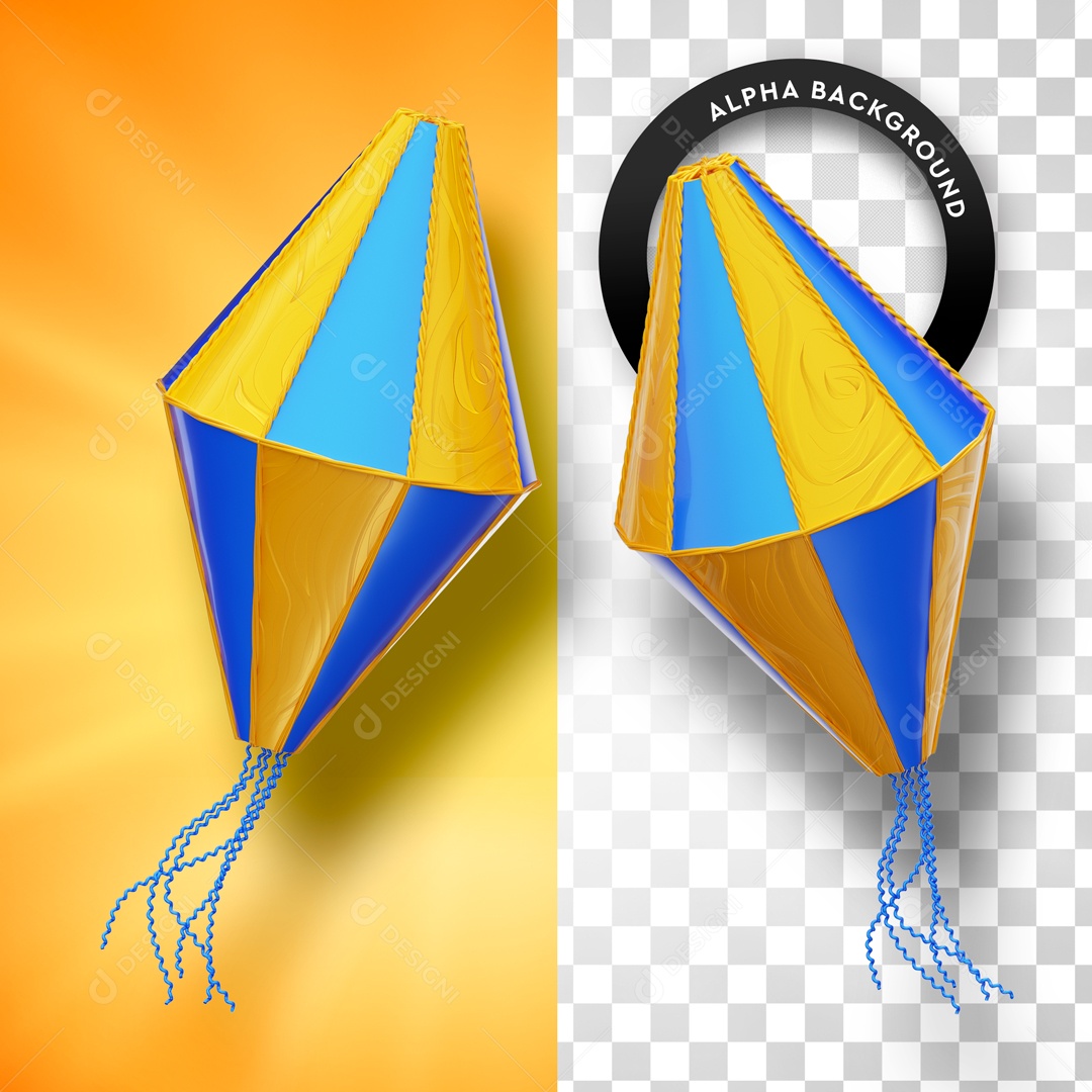 Elemento 3D Balão São João Para Composição PSD