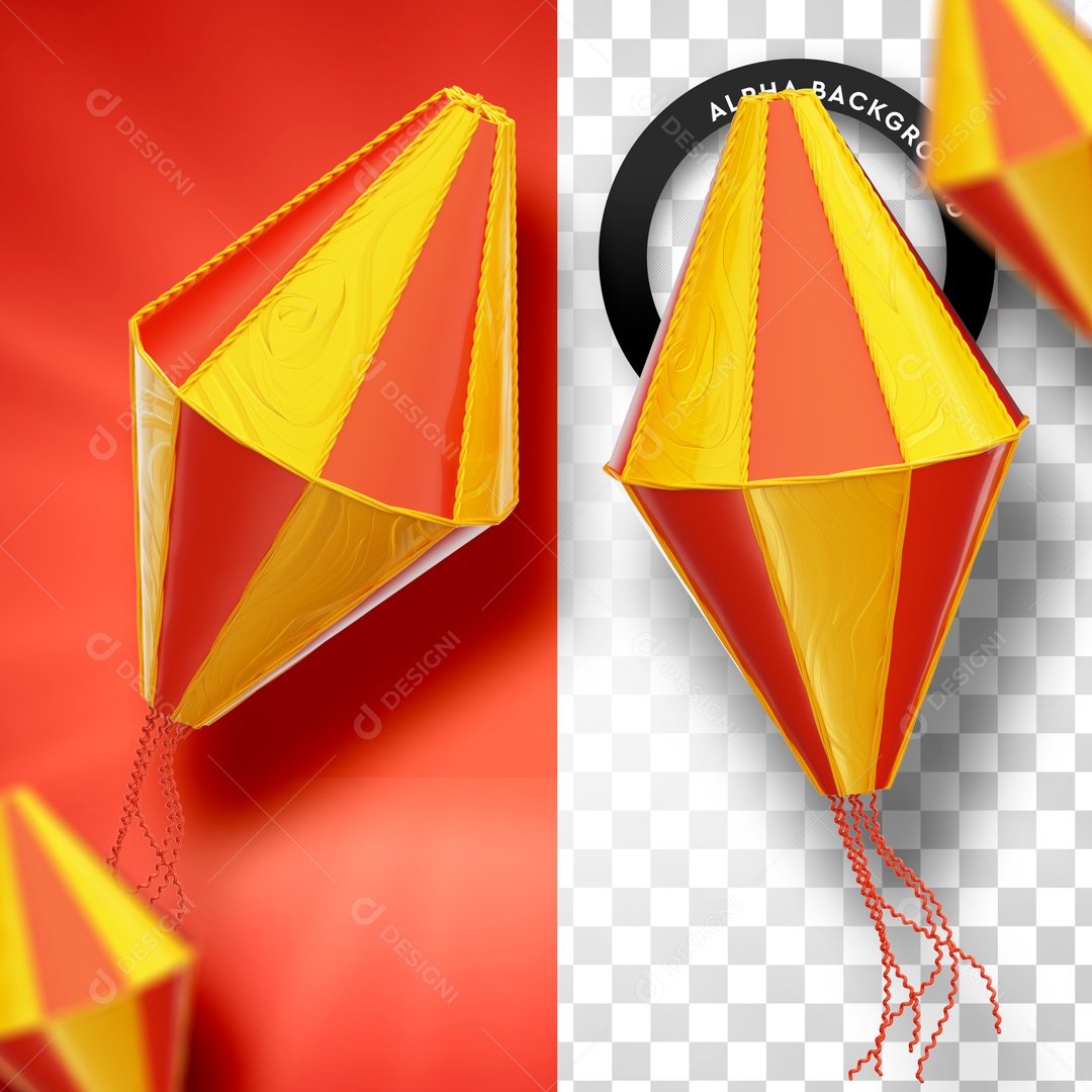 Elemento 3D Balão São João Para Composição PSD
