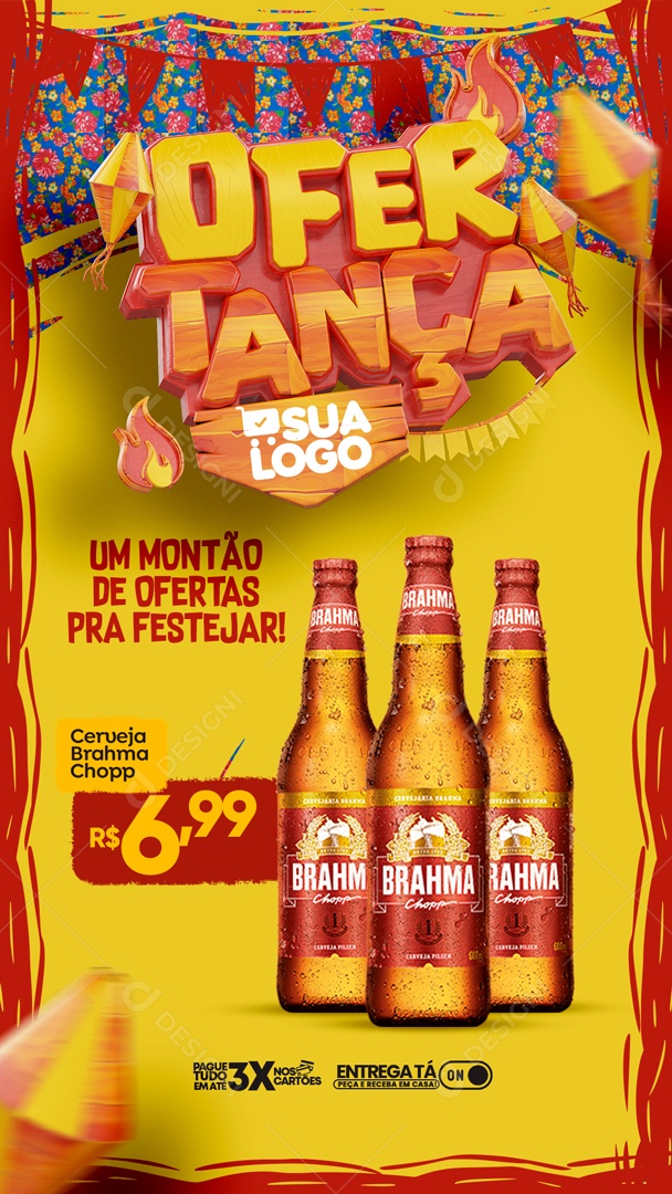 Story Ofertança Promoção Cerveja Brahma Social Media PSD Editável