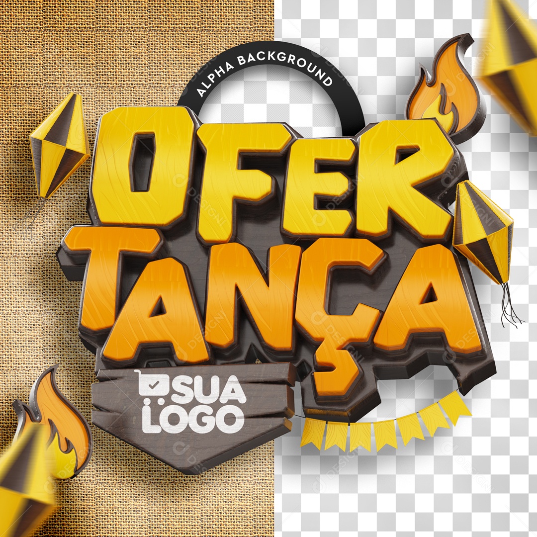 Selo 3D Ofertança Para Composição PSD