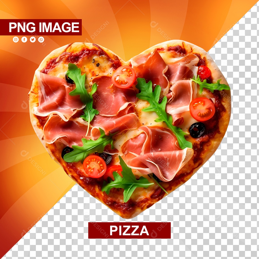 Pizza Com Forma De Coração PSD