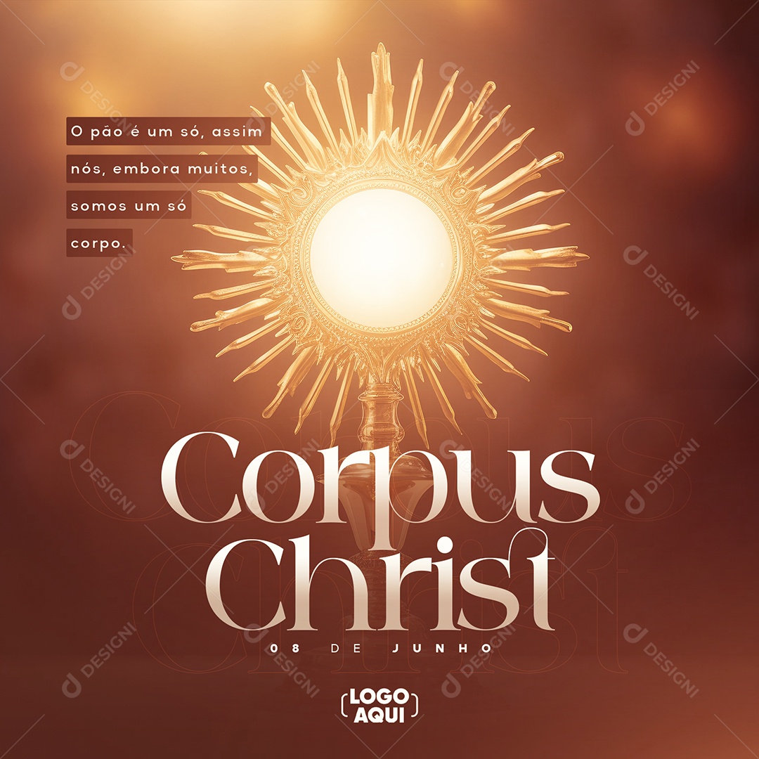 Somos Um Só Corpo 08 De Junho Corpus Christi Social Media PSD Editável