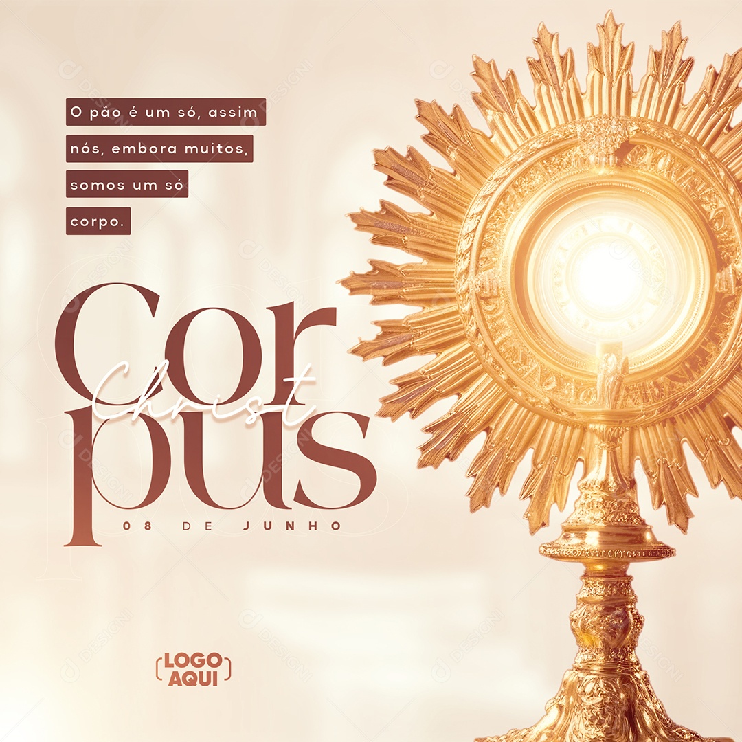 O Pão é Um Só 08 De Junho Corpus Christi Social Media PSD Editável