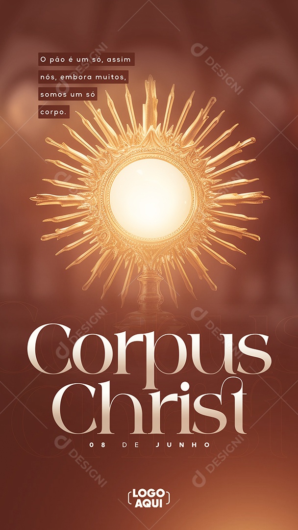 Story O Pão é Um Só Corpus Christi Social Media PSD Editável