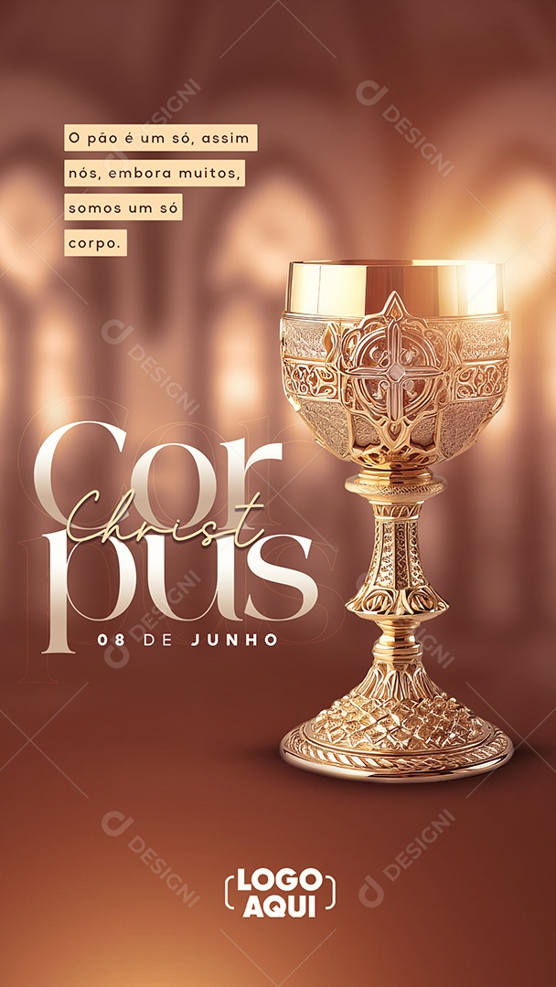 Social Media Story O Pão é Um Só Assim Nós Embora Muitos Somos Um Só Corpo Corpus Christi PSD Editável
