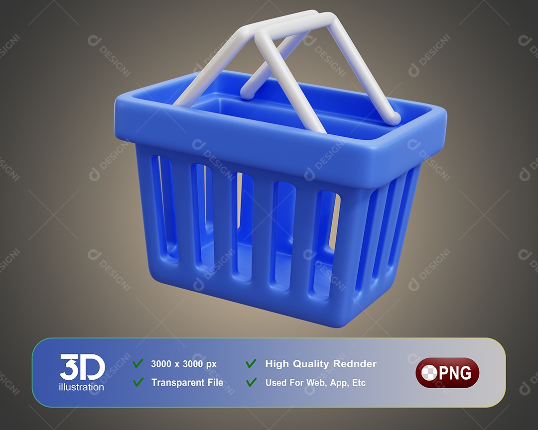 Cestas de Compras  Elemento 3D Para Composição PSD