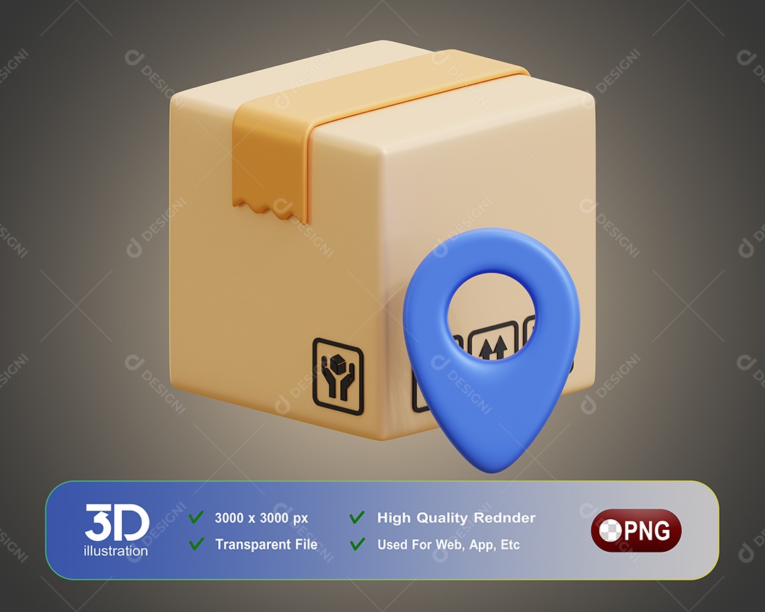 Localização De Encomenda Elemento 3D Para Composição PSD