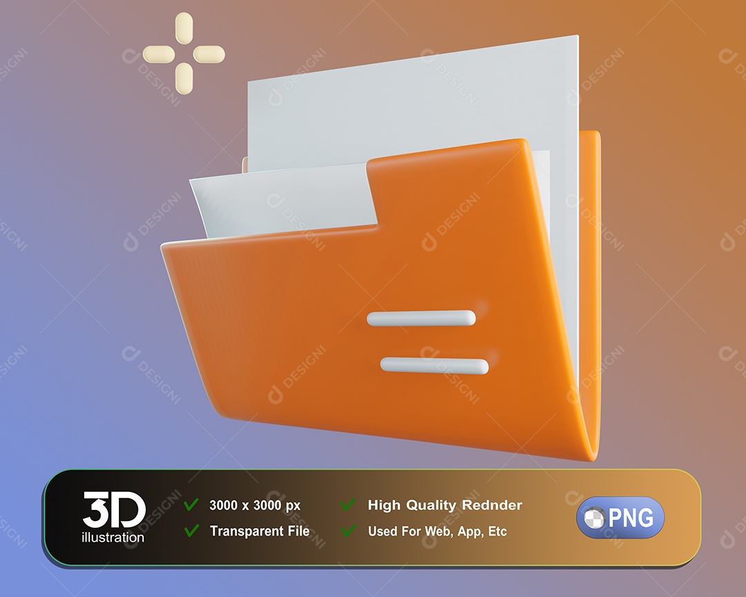 Pasta Elemento 3D Para Composição PSD