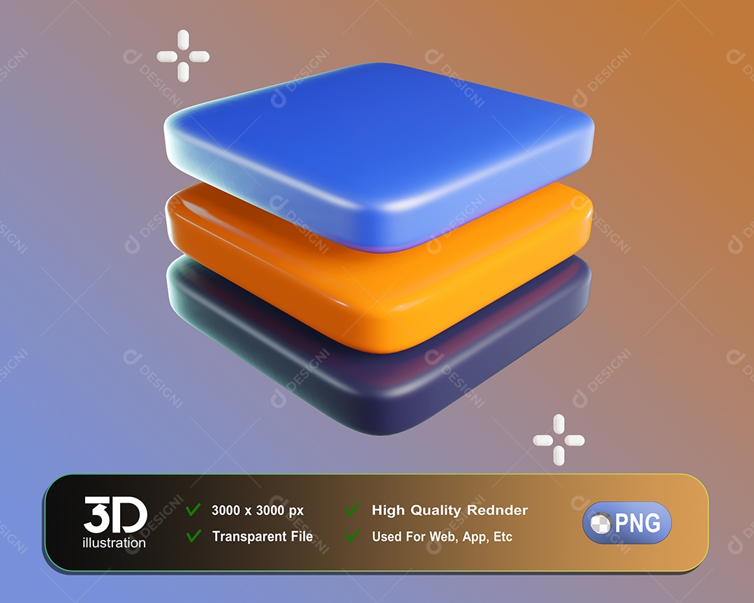Ícone de Camada 3D Para Composição PSD