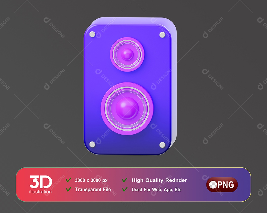 Caixa De Som Elemento 3D Para Composição PSD