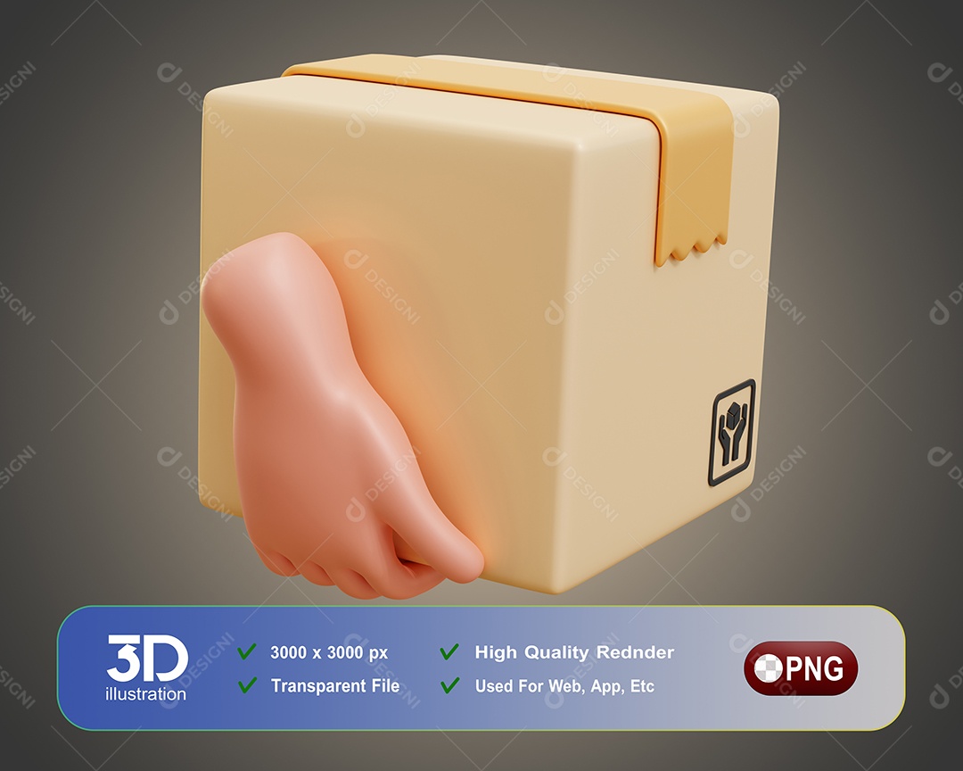 Mãos Segurando Encomenda  Elemento 3D Para Composição PSD