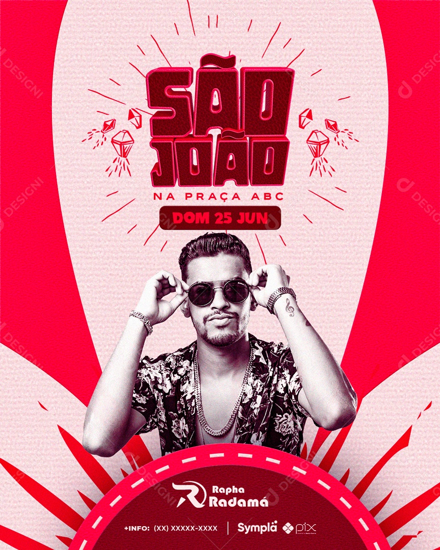 São João Flyer Rapha Radamá Social Media PSD Editável