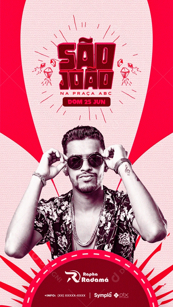Story São João Flyer Rapha Radamá Social Media PSD Editável