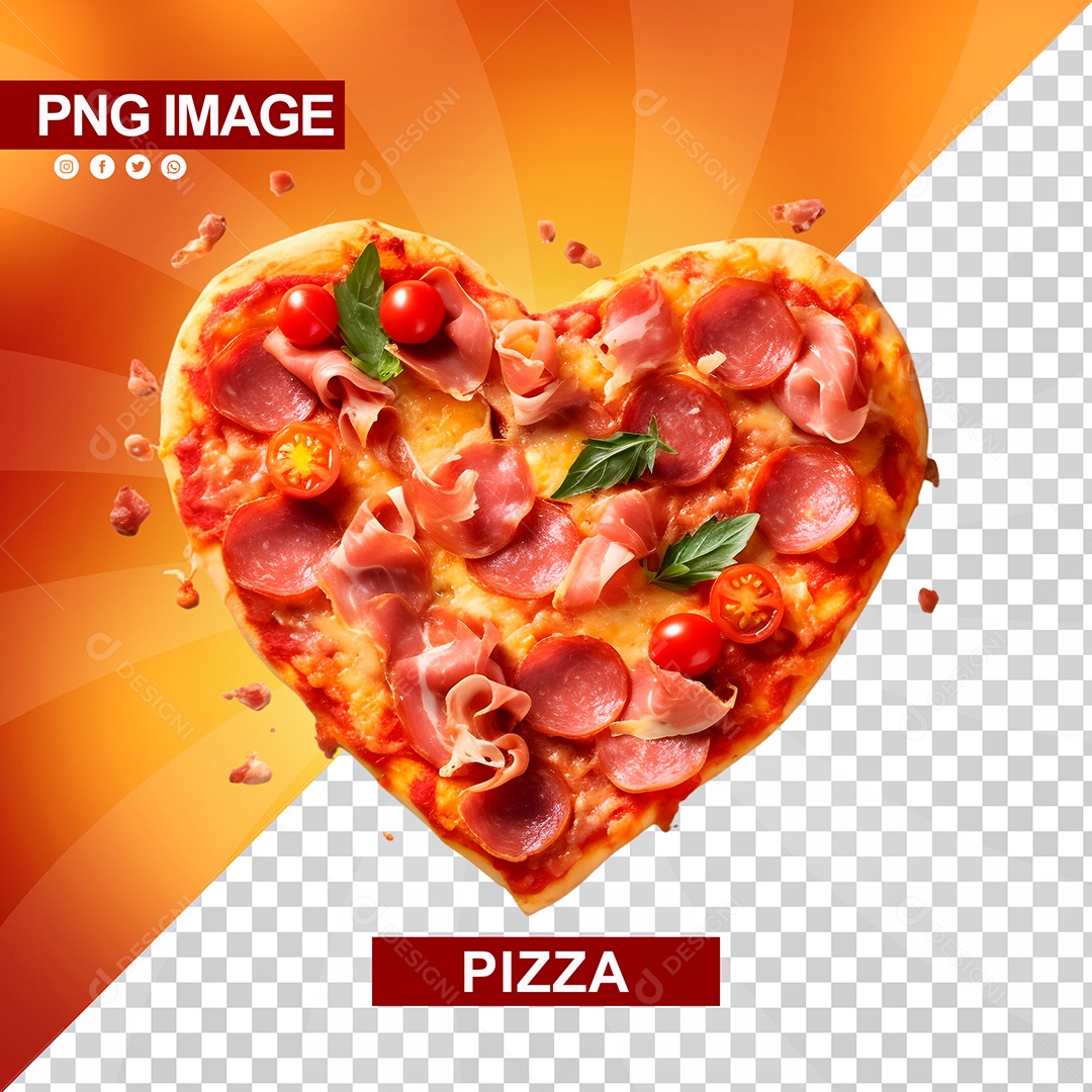 Pizza Com Formato De Coração PSD