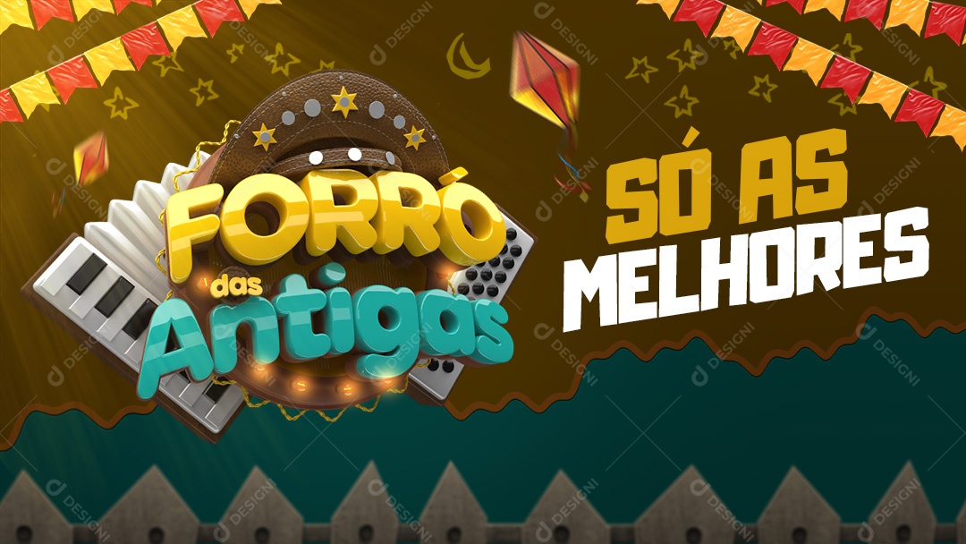 Elemento 3D Forró das Antigas Para Composição PSD