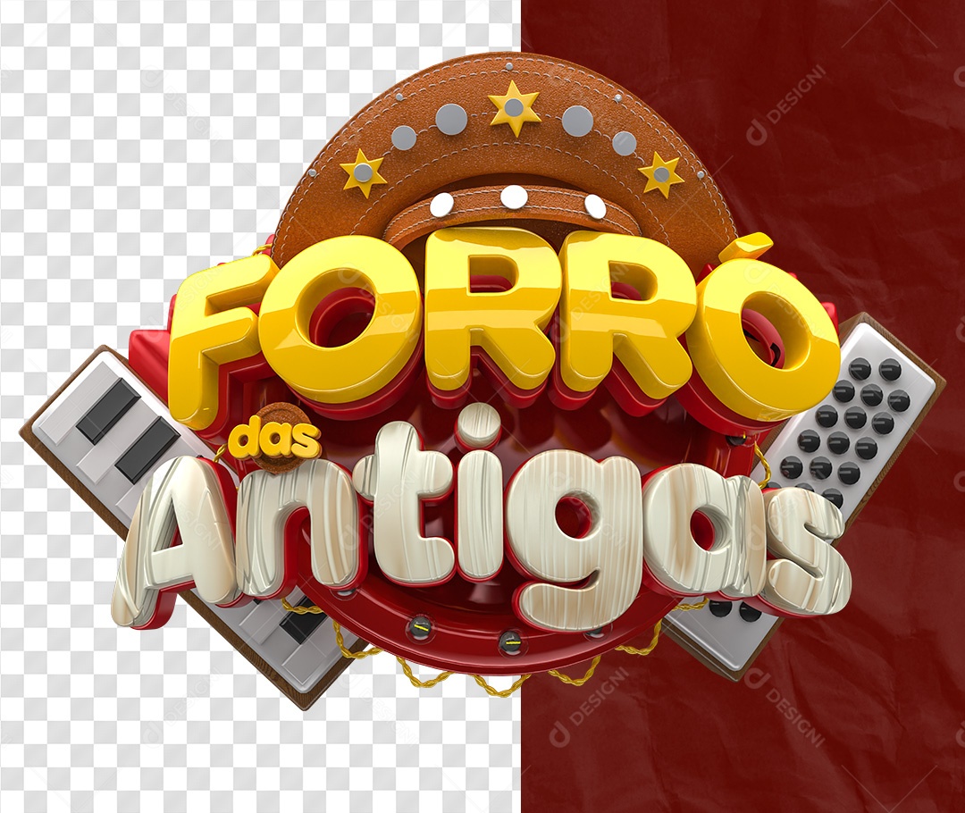 Selo 3D Forró das Antigas Para Composição PSD