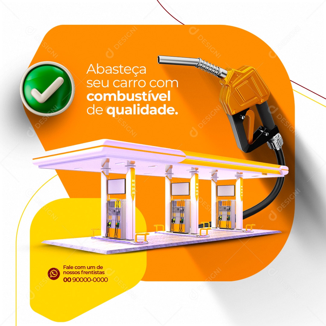 Abasteça Seu Carro Com Combustível de Qualidade. Posto de Combustível Social Media PSD Editável