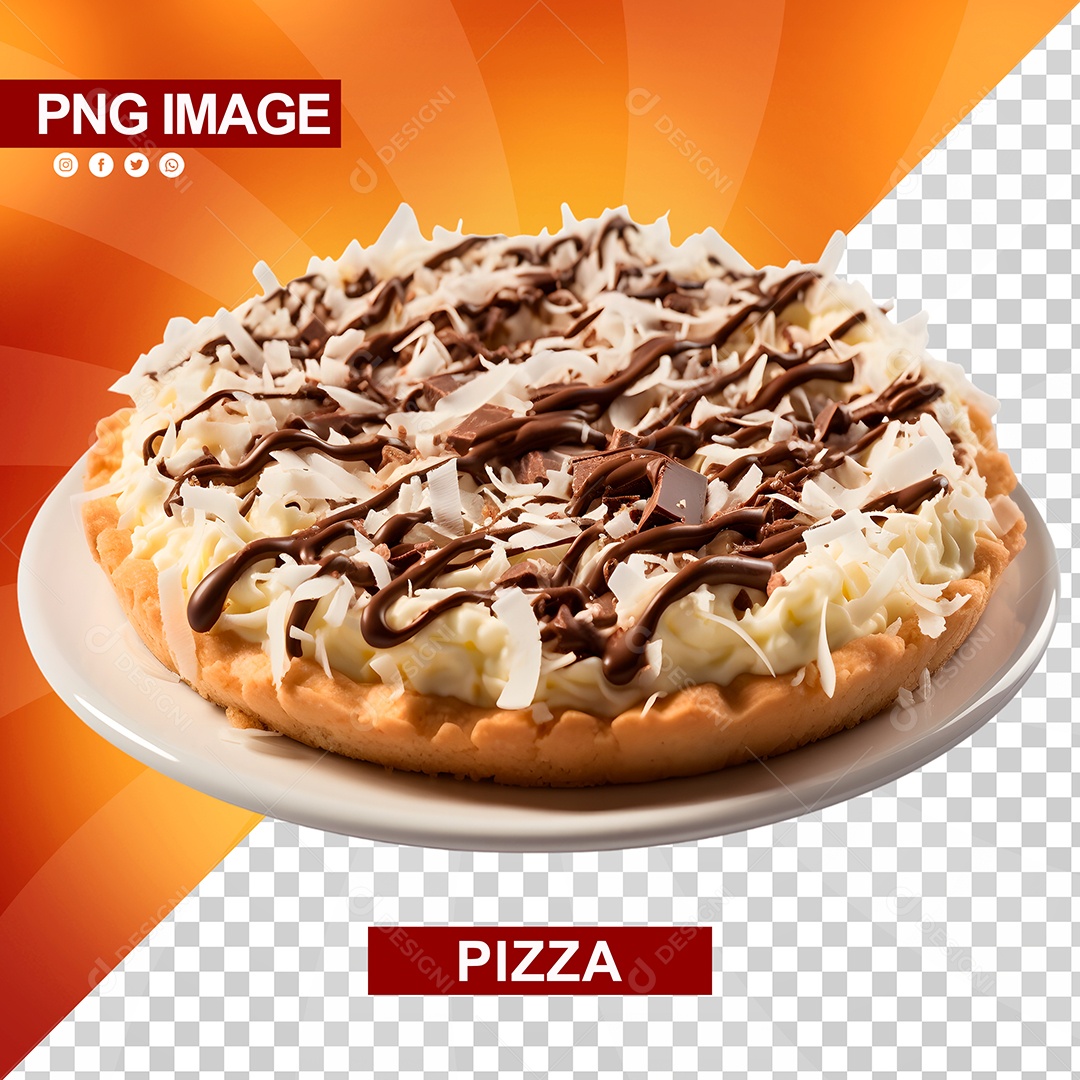 Mini Pizza Doce em Prato Branco PSD