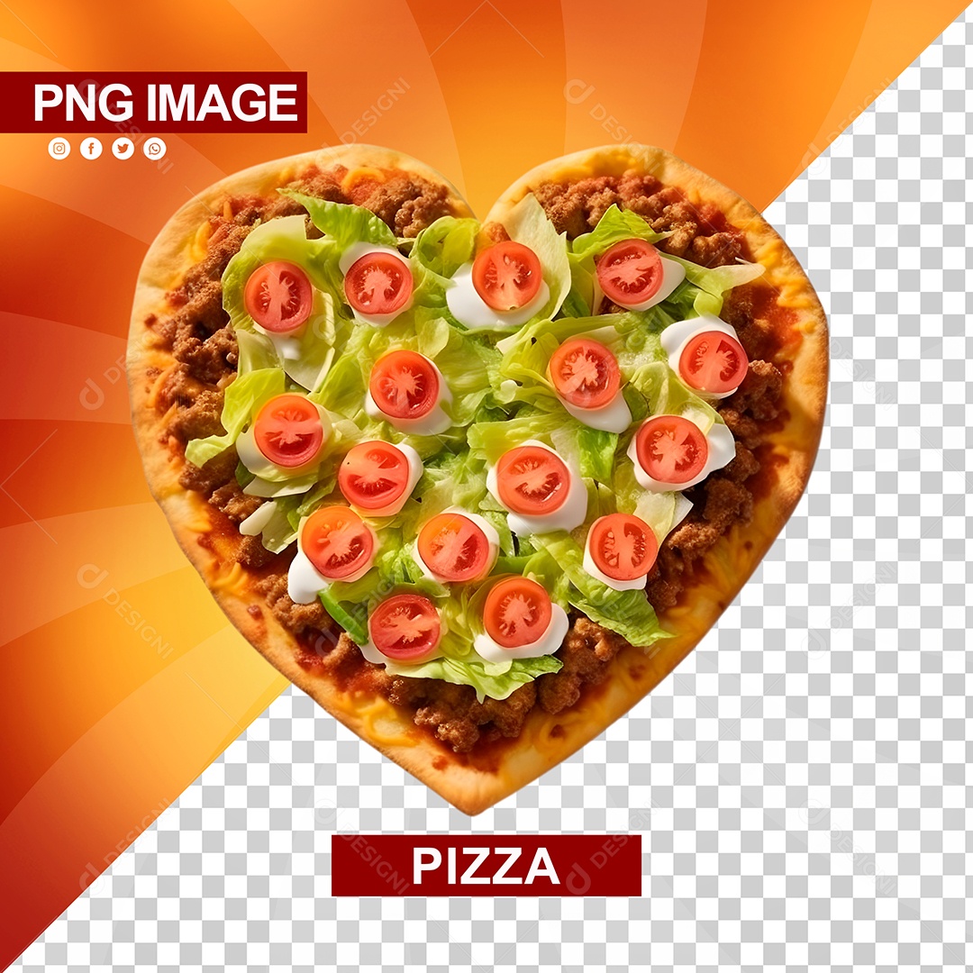 Pizza Com Formato De Coração PSD