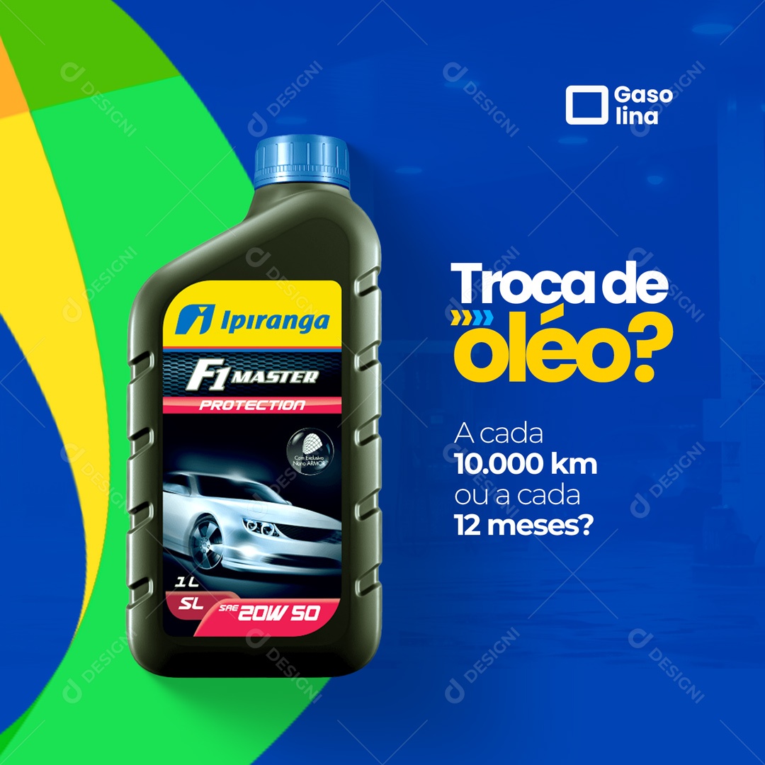 Troca de Oléo Posto de Combustível Social Media PSD Editável