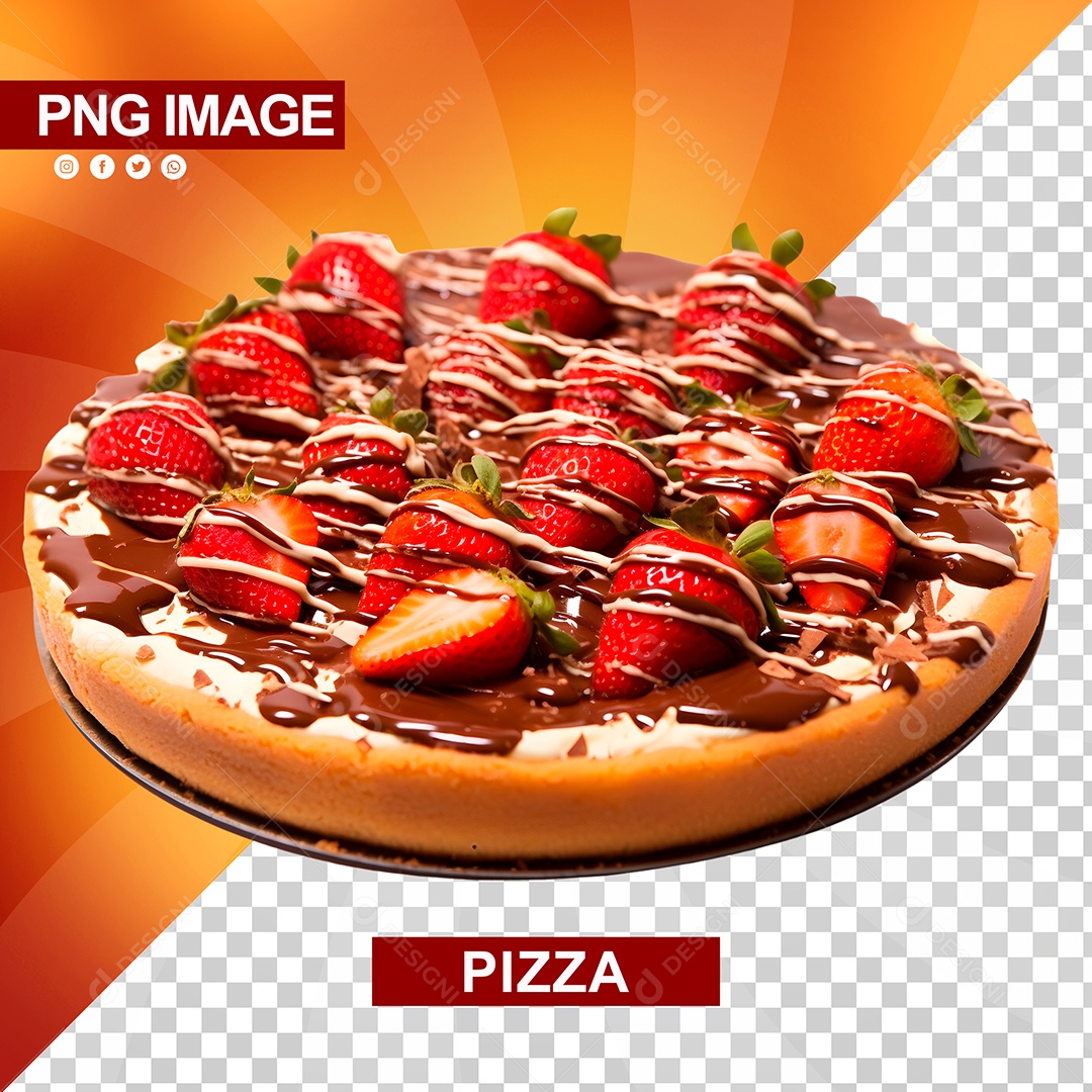 Deliciosa Pizza Doce Com Forma Preta PSD