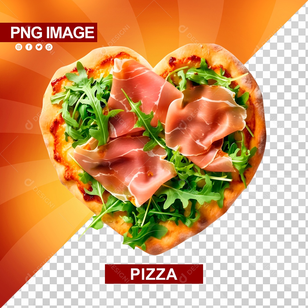 Deliciosa Pizza Com Formato De Coração PSD