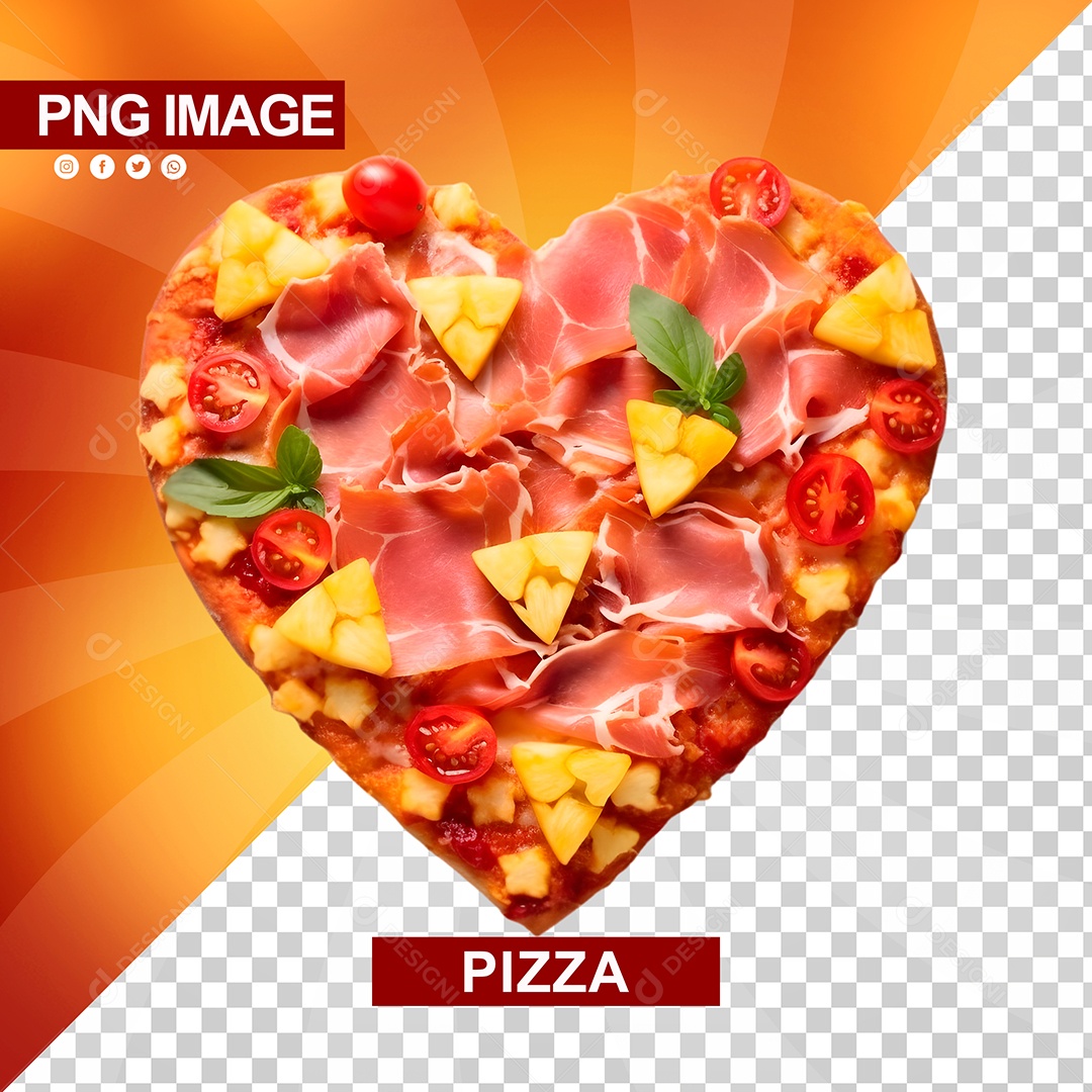 Heart Shaped Pizza PSD