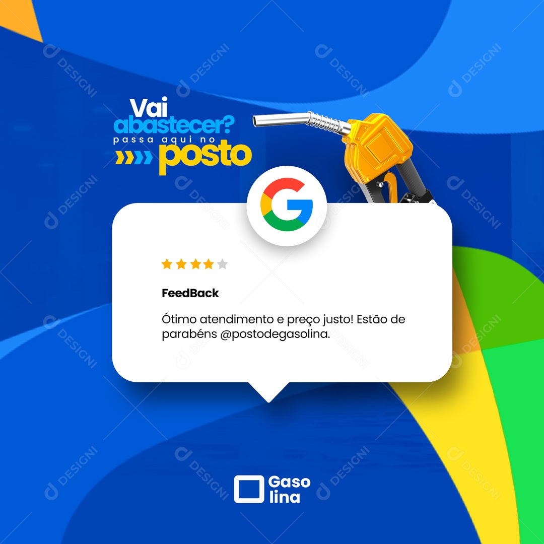 Feedback Posto de Combustível Social Media PSD Editável